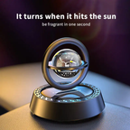 Solar Rotating Double Ring Crystal Ball Car Perfume Diffuser