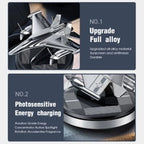 Premium Car Solar Fighter Airplane Showpiece with Air Freshener - Style Meets Freshness