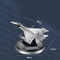 Premium Car Solar Fighter Airplane Showpiece with Air Freshener - Style Meets Freshness