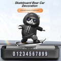 Cute Sliding Bear Car Dashboard Toy with Parking Number – Funny Skateboard