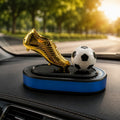Football Lover Golden Boot Car Dashboard Showpiece – Solar Powered Rotating ball Dashboard Ornament with Air Freshner