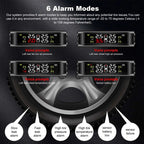 TPMS Car Tire Pressure Monitoring System With Clock – Solar-Powered for Real-Time Monitoring
