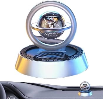Solar Rotating Double Ring Crystal Ball Car Perfume Diffuser