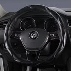 Artificial leather Steering Wheel Cover Color Black and Beige