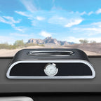 2 in 1 Car Tissue Box Holder with clock and number plate