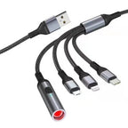 4 in 1 Fast Charging Data Cable Multi functional Cigarette Lighter 6A