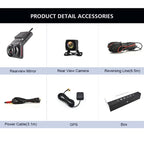 Smart Car 4G Dash Cam | FHD 1080P | Cloud Live Recording | Mobile App Control | 24/7 Remote Monitoring | WiFi Hotspot | GPS Tracker | G-Sensor | Dual Lens Front & Rear Camera