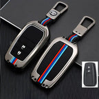 Car Metal Key Cover With Car Key Ring And Soft Silicone For Toyota CHR, Prius, Corolla Cross, Prado
