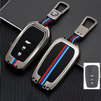 Car Metal Key Cover With Car Key Ring And Soft Silicone For Toyota CHR, Prius, Corolla Cross, Prado