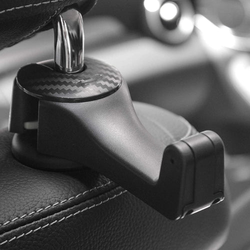 2 in 1 Car Headrest Hook with Phone Holder, Car back Seat Hooks for Purses and Bags, 360° Rotation 1ps