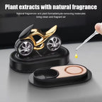 1Set Solar Rotating Vehicle Mounted Fragrance Center Console Dynamic Motorcycle High-end Car Accessories Car Mounted Perfume