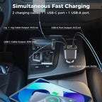Car Roof Starlight 4 In 1 Retractable 66w Car Charger Dual Type-C Fast Adapter