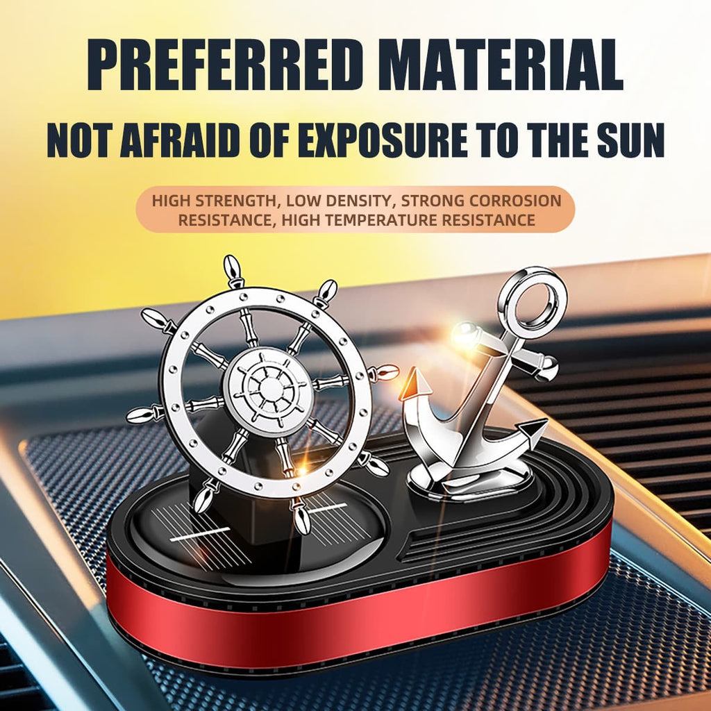 1PCS Ship Anchor Car Air Freshener Solar Rotating Lasting Car Interior Dashboard Center Console Decoration Accessories
