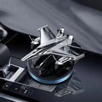 Premium Car Solar Fighter Airplane Showpiece with Air Freshener - Style Meets Freshness