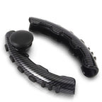 Two Part Carbon Steering Wheel Cover With Spinner Knob – 360° Rotating Power Handle for Smooth Driving, Non-Slip Universal Fit