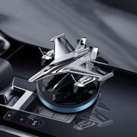 Premium Car Solar Fighter Airplane Showpiece with Air Freshener - Style Meets Freshness