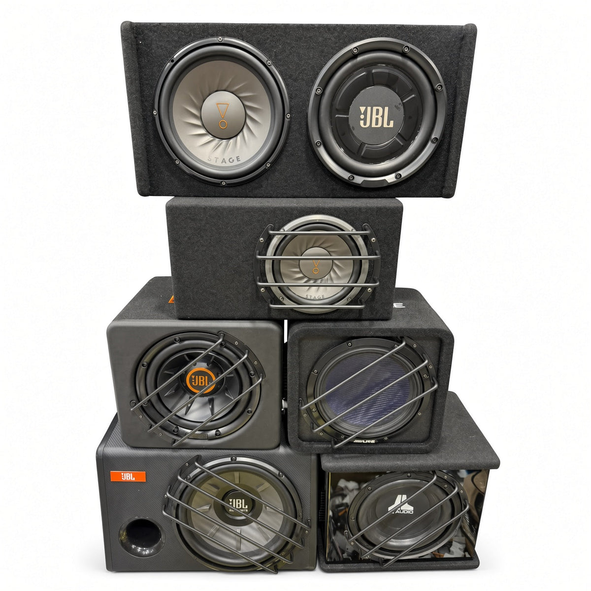 JBL & Alpine Premium Enclosed Car Subwoofer Collection