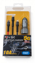 PD + QC 5G Smart Car Charger (100W / 10A Output)