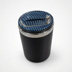 Carbon Car Ashtray Holder with Blue LED Light – Keep Your Car Clean and Odor-Free G-1